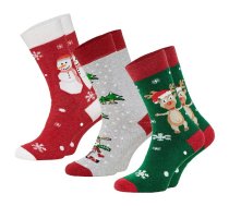 Termosocks ChiliLifestyle Thermo Hotsnow BH-981710-K 3 pāri — ziemas siltināti zeķes, viens izmērs (Ziemassvētku dizains)