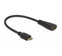 DeLOCK 0.23m mini-HDMI/HDMI HDMI kabelis 0,23 m HDMI Type C (Mini) HDMI Type A (Standard) Melns