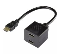 Renkforce RF-4212177 HDMI kabelis 0,2 m HDMI Type A (Standard) 2 x HDMI Type A (Standard) Melns