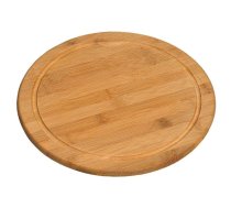 Griešanas dēlītis KESPER Plate D25cm bambuss FSC, apaļš 25 cm, sulas rievā