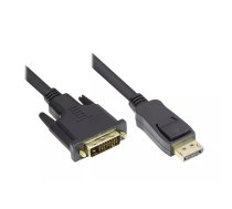 Alcasa DP-DVI1 video kabeļu aksesuārs 1 m DisplayPort DVI-D Melns