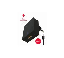 Swissten Premium 25W Samsung Super Fast Charging lādētājs ar 1.2 m USB-C uz USB-C kabeli Melns