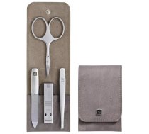 Zwilling Twinox manikīra komplekts - Taupe, ādas futrālis, 4 gabali - Taupe