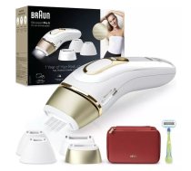IPL epilators BRAUN Silk‑expert Pro 5 PL5382 — 400 000 zibšņu, 3 jaudas līmeņi, balts/zelts
