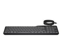 HP 400 Apgaismotā Vadu Tastatūra Pilna Izmēra USB Melna