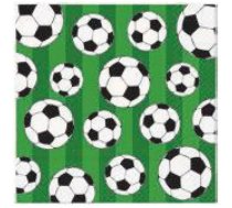 Papīra salvetes Paw Decor Collection PL11SDL160012, futbola bumbas raksts, 33×33 cm, vienslāņu