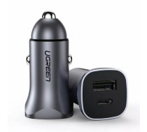 Auto lādētāji Ugreen  USB A - USB C Dual-Port Car Charger PD30W+SCP22.5W Grey