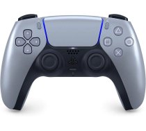 Bezvadu DualSense kontrolieris Sony priekš PlayStation 5 — sudraba, haptiskā atgriezeniskā saite, adaptīvās slēdzenes, mikrofons