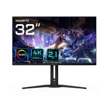 32” GIGABYTE AORUS FO32U2P OLED spēļu monitors – 3840×2160 UHD, 240Hz, 0.03 ms, 250 cd/m², KVM, DisplayPort 2.1