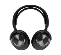 Austiņas STEELSERIES Arctis Nova Pro Wireless — bezvadu/Bluetooth, ap ausi, 10–22000 Hz, 12 m darbības rādiuss, melnas, uz galvas