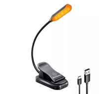 Bezvadu lampa Glocusent piestiprināms grāmatu apgaismojums, USB-C (melns)