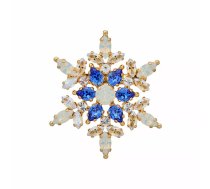 Broša "Sniegpārsla (White Opal / Moonlight / Sapphire)" ar Swarovski™ kristāliem