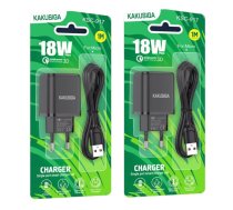 Lādētājs KAKU KSC-917 18W USB-C 3A ar 1 m kabeli, melns