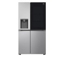 Side-byide ledusskapis LG GSGV81PYLL, kopējais tilpums 635 L, ledusskapis 416 L, saldētava 219 L, metāliski sudraba