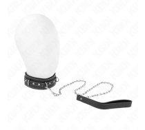 KINK - PVC LEATHER NECKLACE WITH BELT 105 CM RHINESTONE RIVET 41.5 X 4 CM