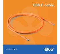 CLUB3D Kabel / Adapter USB kabelis USB4 Gen 2x2 2 m USB C Oranžs