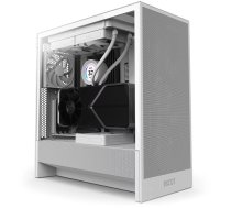 PC korpuss NZXT H5 Flow Midi Tower White — atbalsts ATX/EATX/Micro ATX/Mini‑ITX, 1×3.5" + 2×2.5", priekšējais 120 mm ventilators, 225×430×465 mm