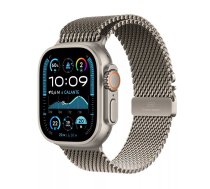Viedpulkstenis Apple Watch Ultra 2 GPS + Cellular 49mm Dabiska titāna korpuss ar dabiskā titāna Milanese siksnu - M