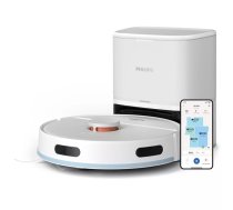 Robots-putekļsūcējs Philips XU2100/20 — apaļa forma, LDS navigācija, 2700 Pa sūkšanas jauda, 130 min darbība, automātiska iztukšošanas bāze 3 L, tvertne 0.38 L