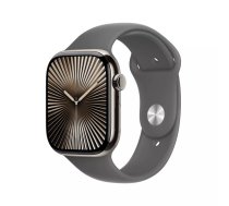 Viedpulksteņi Apple Watch Series 10 GPS + Cellular 46mm Natural Titanium Case ar akmens pelēku sporta siksnu - M/L