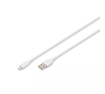 Digitus Lightning silikona savienojuma kabelis USB-A - Lightning 1m balts 12W 2.4A