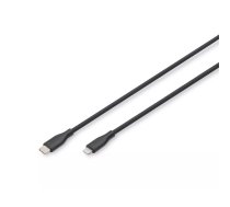 Digitus Lightning silikona savienojuma kabelis USB-C - Lightning 2m melns