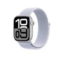 Viedpulkstenis Apple Watch Series 10 GPS + Cellular 42mm Sudraba alumīnija korpuss Zils mākoņu sporta siksna