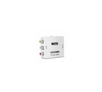 RoGer adapteris RCA ligzda — HDMI ligzda RG-HDMI-RCA-CON-WH, audio/video signāla pārveidotājs, balts
