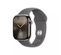Viedpulkstenis Apple Watch Series 10 GPS + Cellular 42mm Dabiska titāna korpuss Akmens pelēks sporta siksna S/M