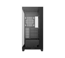 Datora korpuss DeepCool CG580 — melns, atbalsta ITX / Micro-ATX / ATX, rūdīta stikla sānu panelis, priekšējā apgaismojuma