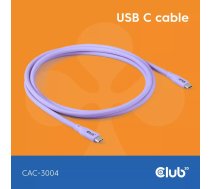 CLUB3D CAC-3004 USB kabelis USB4 Gen 2x2 2 m USB C Lillā