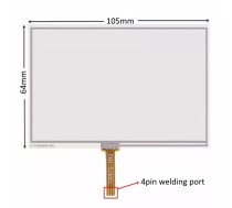 Skārienekrāns CH0039 4 kontaktu skārienjūtīgs 4,3 collu pieskāriens automašīnas GPS navigācijai MP4 un MP5 izmērs 105 x 64 mm