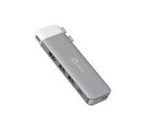 j5create JCD394-N interfeisa centrmezgls 2 x USB 3.2 Gen 2 (3.1 Gen 2) Type-C 5000 Mbit/s Pelēks, Balts