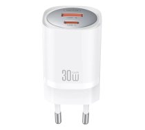 Sienas lādētājs XO CE21, 30 W, GaN, 1x USB-C, 1x USB-A