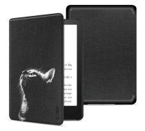 Tech-Protect e-lasītāja futrālis SmartCase Kindle Paperwhite VI/Colorsoft/Signature Edition, melns kaķis