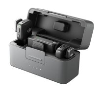 Omnidirekcionālais mikrofons DJI Mic mini — 120 dB SPL, 24 dB trokšņu līmenis, 400 m darbības rādiuss, 10 h akumulatora darbība, kamera-piestiprināms uztvērējs un ķermeņa raidītājs