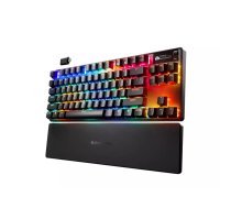Mākslīgi mehāniskā spēļu tastatūra STEELSERIES APEX PRO TKL Wireless Gen 3 — Tenkeyless, RGB OLED, magnētiski-mehāniskie slēdži, BT 5.0, 2.4 GHz, USB-C uztvērējs