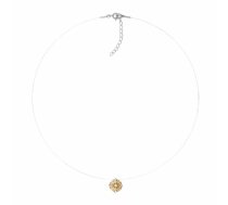 (Ekskluzīvs) Neredzamā sudraba kulons (Fancy Champagne) ar Swarovski Zirconia Pure Brilliance kristālu