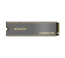 Iekšējais M.2 NVMe SSD ADATA LEGEND 860 — 1 TB, PCIe 4.0, lasīšana 6000 MB/s, rakstīšana 4000 MB/s, 3D NAND