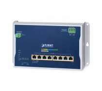 PLANET Industrial 8-Port Wall-mount Switch WGS-4215-8P2X Vadīts L2+ Gigabit Ethernet (10/100/1000) Power over Ethernet (PoE) Zils, Metālisks