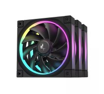 Datora ventilators DeepCool FL12 3-in-1 120×25 mm melns, 2150 RPM, Fluid Dynamic Bearing, PWM, 55 CFM, 32 dB, 3 gab.