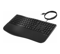 Vadu USB pilna izmēra tastatūra HP 480 Comfort — QWERTY angļu, melna, cipartastatūra, kabelis 1,5 m