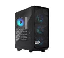 Dators korpuss Fractal Design Meshify 2 Compact RGB Black — ATX/microATX/Mini-ITX, 3x120 mm priekšā, 1x120 mm aizmugurē, atbalsta 2.5"/3.5"