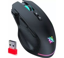 Spēļu pele DEFENDER THUNDER GM-213 — RF 2.4 GHz, 1600 DPI, 7 pogas, uzlādējams 400 mAh, labrocīga, melna