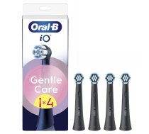 Nomaiņas zobu birstes uzgaļi BRAUN Oral‑B iO GentleCare 4 gab. pieaugušajiem, melni, saderīgi ar Oral‑B iO