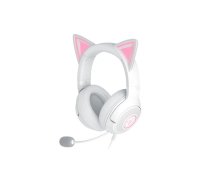 Austiņas Razer Kraken Kitty V2 vadu virs auss baltas