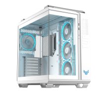 Datora korpuss ASUS TUF GAMING GT502 Horizon TG ARGB White — Midi Tower, ATX, rūdīts stikls, 4×3.5" nodalījumi, max GPU 400 mm