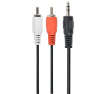 Gembird 5m 3.5mm 2xRCA M/M audio kabelis Melns Sarkans Balts