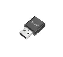 USB Wi‑Fi adapteris ASUS USB‑BE92 Nano, trīsbande 2.4/5/6 GHz, Wi‑Fi 7 (802.11be), līdz 2882 Mbps, USB 2.0, melns