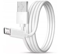 USB kabelis Setty GSM106275 microUSB 1,0 m 2 A balts